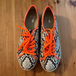 Brand new mix no. 6 snake print platform sneakers.